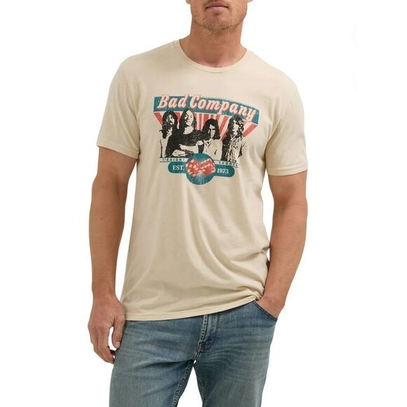 Men's Wrangler Bad Company Graphic Band Shirt Sleeve Cotton T-Shirt Size 2XL - Picture 1 of 7